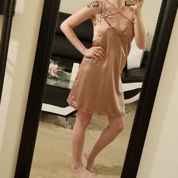 missguided rose gold dress